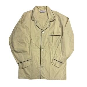 Vintage McGregor Classics Pajama Top Mens S Button Up Long Sleeve Beige Classic